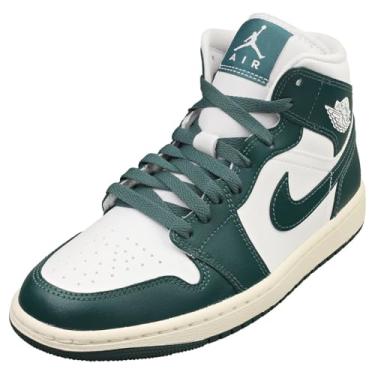 Imagem de Tênis feminino Air Jordan 1 Mid (BQ6472-133, branco/vela/verde oxidado), Branco/Verde Oxidado, 37 BR