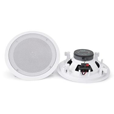 Imagem de Pyle Par Flush 20,32 cm Mount In-Wall In-Ceiling Sistema de alto-falante doméstico 2 vias Conexões rápidas com mola duplo cone de polipropileno polímero Som estéreo 250 Watts (PDIC1681RD)
