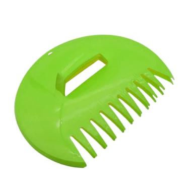 Imagem de WeiLaiKeQi Pás para folhas, garras, pegadores de folhas, ancinhos manuais, ferramentas de jardinagem para espalhar cobertura morta, recortes de grama, detritos, Verde Claro Redondo