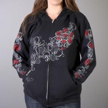 Imagem de Hot Leathers Coleção de moletons femininos para motocicletas – Estilo Ride-Ready em moletons com zíper premium