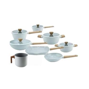 Imagem de Jogo De Panelas Rev. Cerâmico Fracalanza Cinza Indução 8 peças Grill