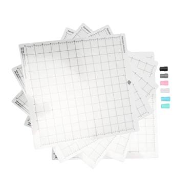 Imagem de Kit de tapete de corte 5 PCS 12x12 pol. Adesivo autocurável Tapete de corte de grade antiderrapante com adaptador de caneta 6 PCS para Explore One Air 2 Maker Silhouette Cameo 3