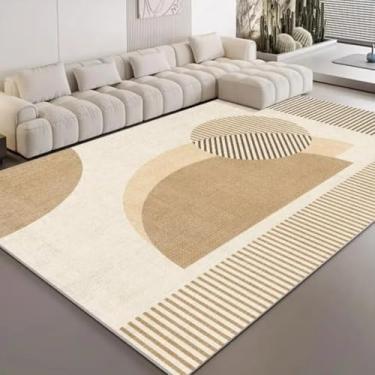 Imagem de Tapete para sala de estar, área grande, cabeceira, sofá linear, mesa de centro, almofada, decoração para casa (80x120cm - feltro/3)