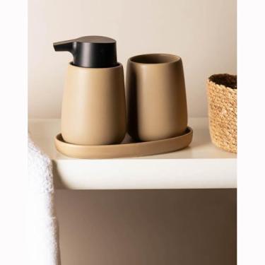 Imagem de WOLFF - Conjunto 3 Peças para Banheiro de Cerâmica Oca Bege