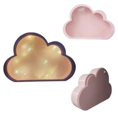 Imagem de Luminária Sem Fio em Formato de Nuvem Rosa - Espaço 3d