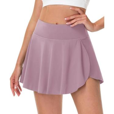 Imagem de Saia de tênis MAGCOMSEN plissada com bolsos cinza claro roxo S