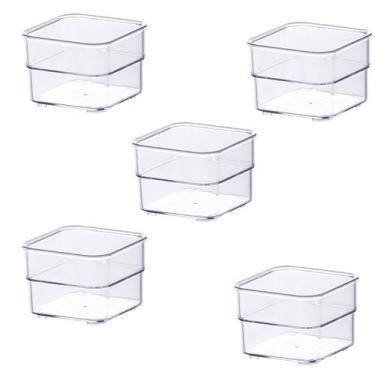 Imagem de Kit 5 Organizador de Gavetas  7,5x7,5x5,2Cm Transparente - Paramount