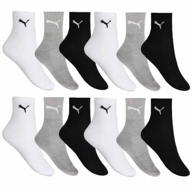 Imagem de Kit 12 Pares de Meia Puma Esportiva Cano Médio Masculino - Mescla
