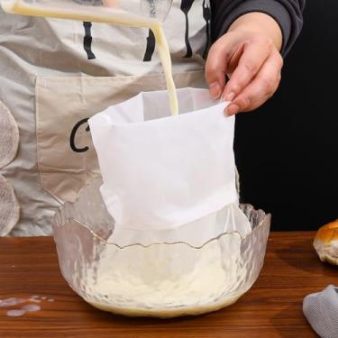 Imagem de 2 sacos de filtro de nylon multiuso, filtro de malha ultrafina para leite de soja, suco de frutas, suco de vegetais, resíduos de vinho, ferramenta de cozinha reutilizável para coar e preparar