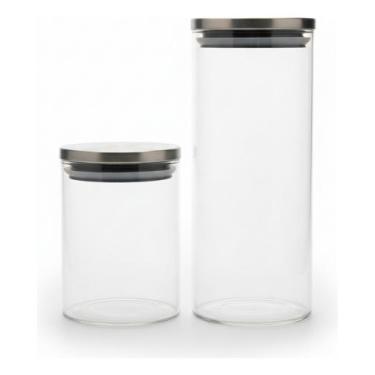 Imagem de Conjunto Potes Hermeticos Tampa Inox Multiuso Condimento 800ml/1800ml 