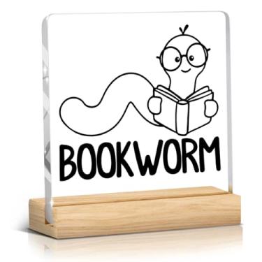 Imagem de Presentes engraçados para amantes de livros, decoração acrílica de mesa de escritório, presentes para amantes de livros, amigos, leitores, escritores, mulheres, bibliotecárias, aniversário, Halloween