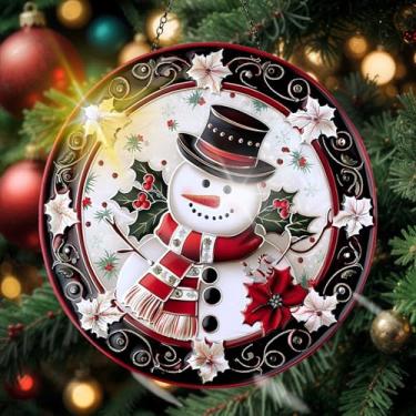 Imagem de Apanhador solar de acrílico colorido, decoração de janela suspensa de Natal com design de vitral impresso, apanhador de sol, arte de parede de arco-íris, ornamentos de Natal para uso interno e externo