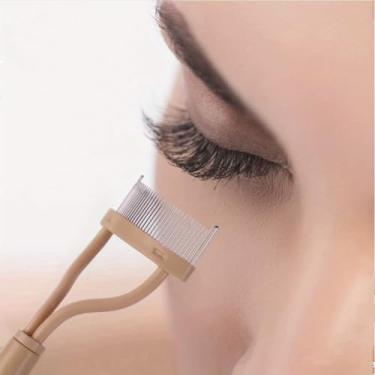 Imagem de Separador de cílios, pincel de rímel, pente de cílios, ferramenta separadora de cílios para separar cílios (Cáqui)