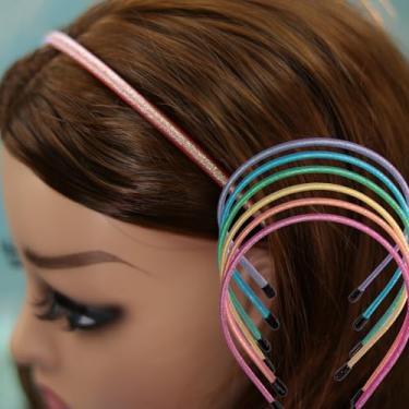 Imagem de Bandanas skinny multicoloridas – Pacote com 6 faixas de cabelo ajustáveis e duráveis – sem dor, ajuste antiderrapante para todos os tipos de cabelo – cores vibrantes para mulheres, homens e meninas.