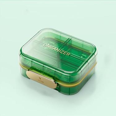 Imagem de Caixa organizadora de comprimidos portátil, estojo de armazenamento de cápsulas de viagem com 7 compartimentos, recipiente de medicamentos à prova d'água para vitaminas, suplementos, medicamentos
