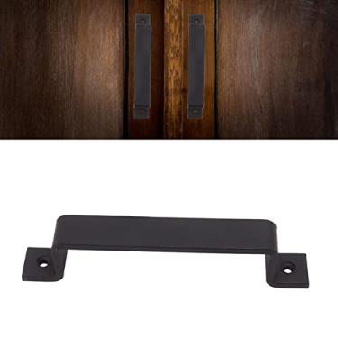 Imagem de Barra de puxador de porta de ferro preto para armários, portas, guarda-roupas com espaçamento de orifício de 153 mm