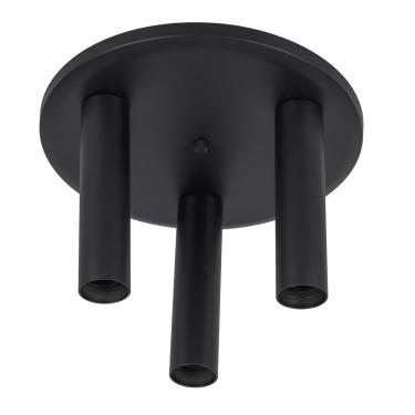 Imagem de PLAFON TUBULAR P/ 3 LAMPADAS PRETO