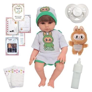 Imagem de Bebê Reborn Realista Menino Roupinha Labubu + Acessórios - Cegonha Reb