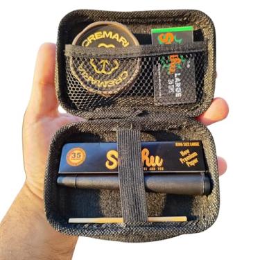 Imagem de Kit Estojo Premium com Dichavador, Pilão, Cuia e Seda King Size Large com Piteira de Papel, Preto