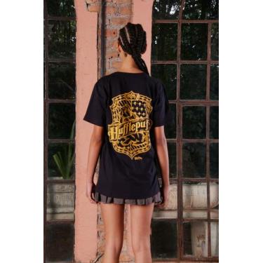 Imagem de Camiseta Unissex Harry Potter Lufa-Lufa - Preto - BANDUP, P, Preto, Un