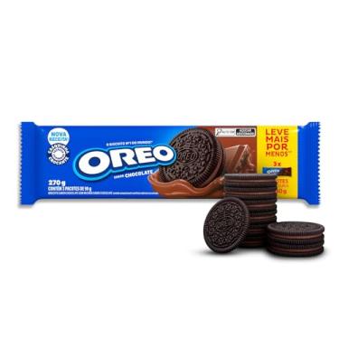 Imagem de Biscoito recheado Oreo chocolate embalagem econômica multipack 270g