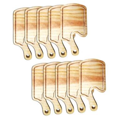 Imagem de Kit 10 Tábua Para Hambúrguer Gourmet Madeira Pinus Rustica - JKVERAS