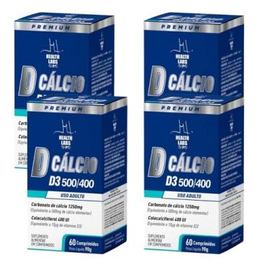 Imagem de Kit Com 4 Caixas De Suplemento D Cálcio D3 500/400 – Carbonato De Cálcio 1250mg Com Vitamina D3 400UI
