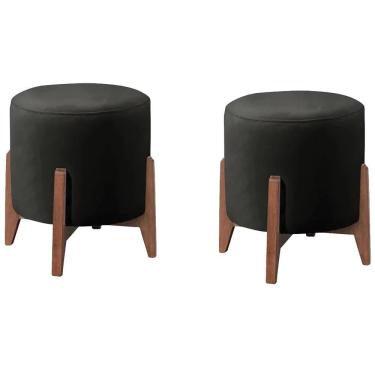 Imagem de Kit 2 Puff Puf Sala Lhor Corano Preto Rm Preto