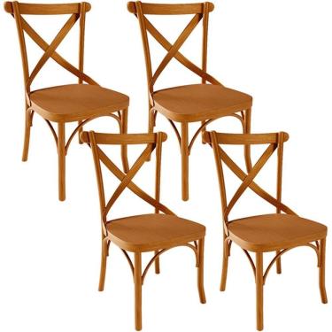 Imagem de Kit 04 Cadeiras Para Sala De Jantar E Estar Living ávila L02 Madeira Maciça