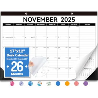 Imagem de Forvencer Calendário de mesa de 43 cm x 30 cm 2025-2026, calendário funciona de julho de 2025 a dezembro de 2026, grande agenda mensal de mesa/parede com anotações para escritório escolar em casa