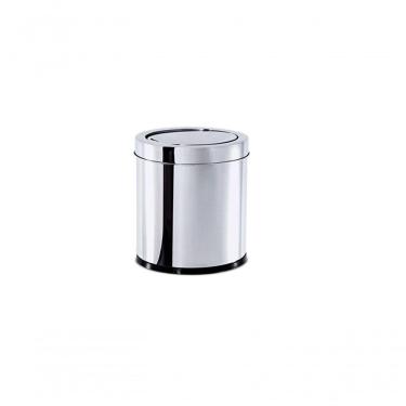 Imagem de Lixeira Polido Tampa Basculante Para Pequenos Espaços 5,4l 18,5 X 20cm Linha Decorline Inox