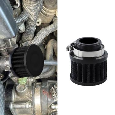 Imagem de HQRNYP Filtro de ar, respirador de tampa de válvula, limpador de filtro de ar frio do cárter automático de 25 mm com braçadeira ajustável, limpador de ventilação turbo respiratório, acessórios
