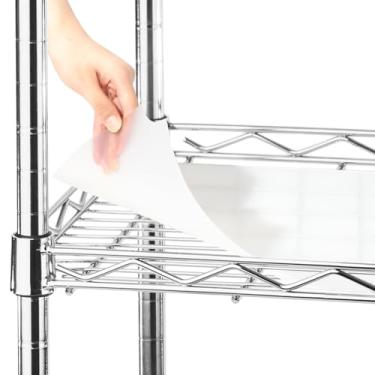 Imagem de Frienda Conjunto de 5 forros de prateleira resistentes de 25 x 40 cm embalados planos para prateleiras de arame, tapete de plástico não adesivo à prova d'água para prateleiras de cozinha, sapateira