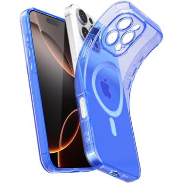 Imagem de Svanove Capa magnética transparente para iPhone 16 Pro, compatível com Magsafe Slim Thin Transparente Mag Safe Case para mulheres, meninas, fofa, brilhante, fluorescente, de silicone macio com capa