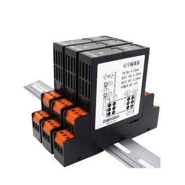Imagem de Isolador de entrada de corrente/tensão tipo plug-in 4 a 20mA 0-10V Transmissor isolador analógico 75mV conversor de sinal 0-5V (entrada DC0-20mA, saída DC0-5V)