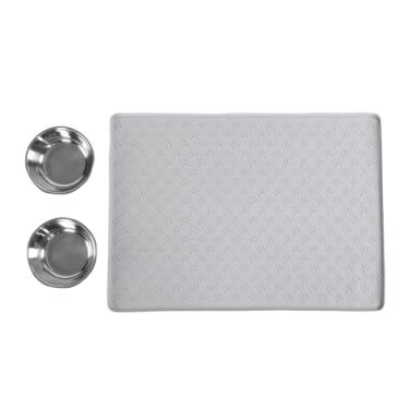 Imagem de HEEPDD Tapete para Comida de Cachorro Tapete para Tigela de Cachorro, Tapete Antiderrapante para Tigela de Cachorro para Comida e água, Bandeja de Comida para Piso Interno, Jogo Americano (Tamanho