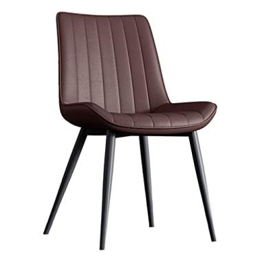 Imagem de Cadeira de Jantar Couro Fosco Sintético Cadeiras de Jantar Cadeiras de Sala de Jantar Modernas Cadeiras Laterais de Sala de Estar de Meados do Século 3 Tipos de Pernas de Cadeira (Cor: Marrom, Tamanho