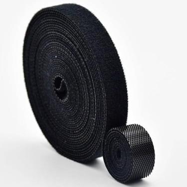 Imagem de Esconde Fio, 5 Metros X 15mm AbraçAdeira Fita Organizador Cabos Fios Dupla Face Enrolar(Rolo 5m Preto,3 Rolos)