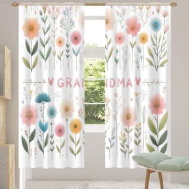 Imagem de 2 conjuntos de painéis de flores lindas cortinas transparentes coloridas e arejadas com filtro leve painéis de cortina leve cortina de porta para janela para sala de estar, quarto, jantar, 192 cm de
