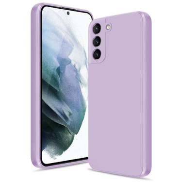 Imagem de Btstring Capa para Samsung Galaxy S21, capa de silicone macio com proteção de câmera atualizada, capa fina à prova de choque com forro de microfibra antiarranhões, roxa