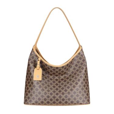 Imagem de Royal Bagger Retro Tote Bag Para Mulheres, Bolsa De Grande Capacidade E Bolsa De Ombro Da Moda, Lona Exclusiva E Couro 5269 (Café)