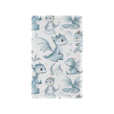 Imagem de SEHANY Capa de tomada de parede de dinossauro engraçado não utilizada, tamanho padrão e à prova de calor, placas decorativas para decoração de escritório doméstico (11,5 cm x 7 cm)