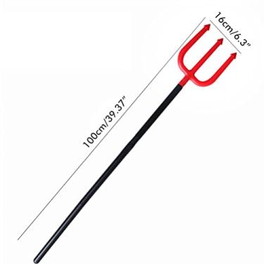 Imagem de Generic Grim Reaper Demon Toy Adereços de Cosplay de Halloween Design Conveniente Decoração de Halloween Atraente para Presente de Plástico, Preto, 78 * 35 CM / 30,7 * 13,8 POLEGADAS para Festas de