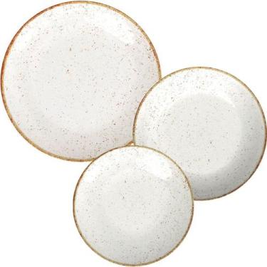 Imagem de Conjunto 12pçs Pratos de Porcelana Tramontina Rústico Marrom Sobremesa