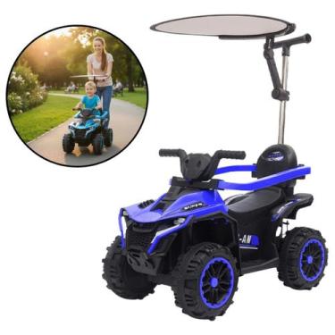 Imagem de Mini Quadriciclo Elétrico 6V Infantil Com Empurrador Cobertura E Bater