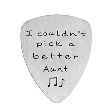 Imagem de Presente de palheta de guitarra tia para amantes de música presentes engraçados para tia presente de aniversário de Natal