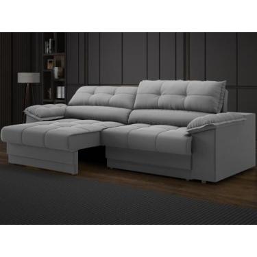 Imagem de Sofá com Carregador USB Retrátil Reclinável Mimo 2,00m Velosuede Grafi