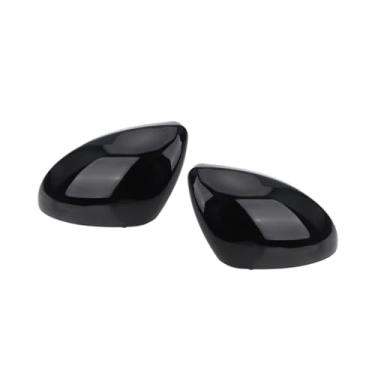 Imagem de Capa para espelho retrovisor lateral compatível com Renault Clio MK5 2019 2020 2021 2022 2023 2024 2025, nas cores preta e branca.(2pcs Glossy Black)