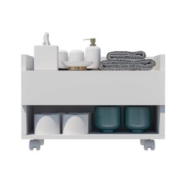 Imagem de Armário Banheiro de Chão Com Rodinhas Organizador(Branco)