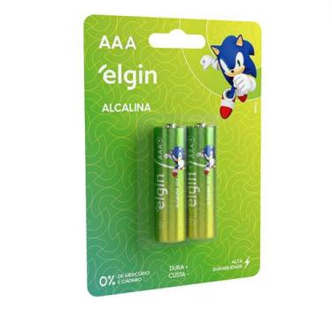 Imagem de Pilha Alcalina Elgin AAA Palito Blister LRO3 1.5V - Cartela com 2 Unid